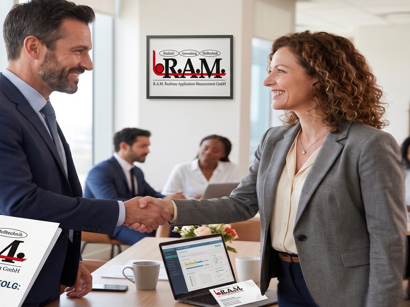 Handschlag zum Abschluss einer Partnerschaft mit der R.A.M. GmbH