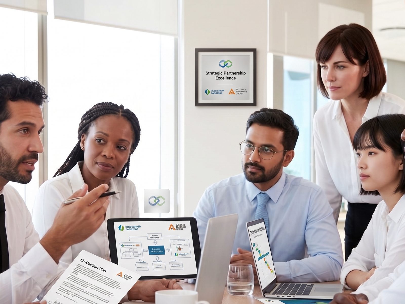 Projektteam bei der Abstimmung einer Zusammenarbeit